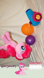 Size: 2000x3520 | Tagged: safe, artist:lanacraft, pinkie pie, g4, cannon, high res, irl, partycannon, photo, plushie, tryhard