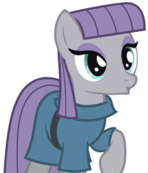 Size: 5966x7000 | Tagged: safe, artist:greenmachine987, maud pie, g4, the gift of the maud pie, absurd resolution, clothes, dat face, female, photoshop, raised hoof, simple background, solo, transparent background, vector