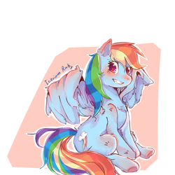 Size: 1500x1500 | Tagged: safe, artist:iceriumruby, rainbow dash, g4, ear fluff, female, solo