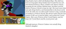 Size: 1557x694 | Tagged: safe, edit, edited screencap, idw, screencap, king sombra, princess cadance, radiant hope, g4, the crystal empire, headcanon, insane fan theory, male, solo, text, theory
