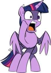 Size: 523x738 | Tagged: safe, artist:php104, twilight sparkle, alicorn, pony, g4, female, mare, open mouth, shocked, simple background, solo, spread wings, transparent background, twilight sparkle (alicorn)