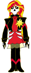 Size: 587x1359 | Tagged: safe, artist:digitalsketch, sunset shimmer, equestria girls, g4, colored, crossover, lewis, mystery skulls, mystery skulls ghost