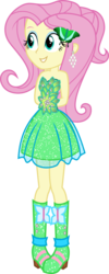 Size: 852x2120 | Tagged: safe, artist:shabrina025, fluttershy, butterfly, equestria girls, g4, alternate clothes, arm behind back, boots, clothes, cute, dress, ear piercing, earring, female, high heel boots, jewelry, piercing, pigeon toed, simple background, solo, transparent background, vector