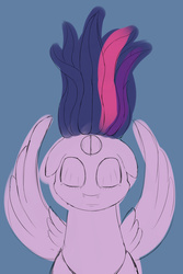 Size: 2000x3000 | Tagged: safe, artist:chapaevv, twilight sparkle, alicorn, pony, g4, eyes closed, female, high res, mare, sketch, solo, third eye, twilight sparkle (alicorn)