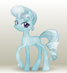 Size: 3224x3520 | Tagged: safe, artist:saby, derpibooru exclusive, oc, oc only, crystal pony, earth pony, pony, crystallized, female, high res, long legs, looking at you, raised hoof, simple background, smiling, solo, sparkles, standing, thin, updo, vector