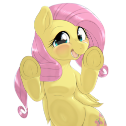 Size: 1000x1000 | Tagged: dead source, safe, artist:ushiro no kukan, fluttershy, g4, against glass, female, fourth wall, glass, simple background, solo, transparent background, underhoof