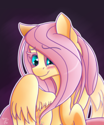 Size: 1419x1700 | Tagged: safe, artist:midnightsix3, fluttershy, g4, blushing, female, solo