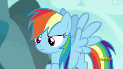 Size: 500x281 | Tagged: safe, screencap, rainbow dash, pegasus, pony, g4, no second prances, season 6, animated, discovery family logo, faic, female, gif, mare, rainbow dash is best facemaker, shocked, solo