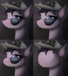 Size: 2616x2936 | Tagged: safe, artist:allyster-black, artist:tetrapony, edit, oc, oc only, oc:ares, glasses, high res, smiling, solo