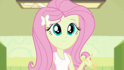 Size: 640x360 | Tagged: safe, screencap, fluttershy, equestria girls, g4, my little pony equestria girls: friendship games, animated, female, solo