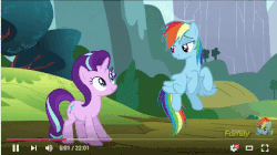 Size: 640x358 | Tagged: safe, screencap, rainbow dash, starlight glimmer, g4, no second prances, animated, discovery family logo, female