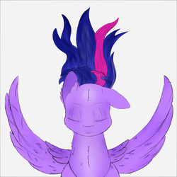 Size: 3000x3000 | Tagged: safe, artist:chapaevv, twilight sparkle, alicorn, pony, g4, eyes closed, female, high res, mare, solo, third eye, twilight sparkle (alicorn)