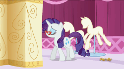 Size: 858x482 | Tagged: safe, screencap, rarity, pony, unicorn, g4, no second prances, animated, clothes, cute, discovery family logo, dress, female, flower, jewelry, lidded eyes, mare, necklace, raribetes, rose, smiling, solo