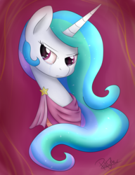 Size: 3663x4766 | Tagged: safe, artist:pucksterv, princess celestia, g4, absurd resolution, clothes, crying, dress, female, gala dress, palindrome get, simple background, solo, teary eyes