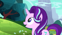 Size: 1240x695 | Tagged: safe, edit, edited screencap, screencap, starlight glimmer, g4, no second prances, animated, discovery family logo, female