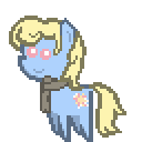 Size: 128x128 | Tagged: safe, artist:pixelanon, oc, oc only, oc:sunny days, series:entrapment, 8-bit, clothes, color, cute, cyoa, pixel art, pointy ponies, scarf, solo