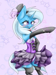 Size: 600x800 | Tagged: safe, artist:azurepicker, trixie, pony, unicorn, g4, clothes, dress, female, mare, solo