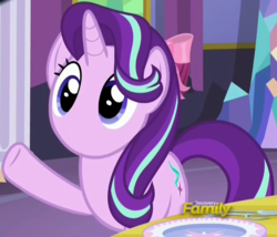 Size: 669x574 | Tagged: safe, edit, edited screencap, screencap, starlight glimmer, g4, no second prances, discovery family logo, female, i have no mouth and i must scream, no mouth, no nose, solo