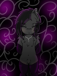 Size: 1000x1343 | Tagged: safe, artist:lazerblues, oc, oc only, oc:deep rest, pony, bipedal, chest fluff, clothes, ear piercing, emo, jewelry, latex socks, necklace, piercing, pubic fluff, socks, solo