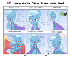 Size: 1600x1300 | Tagged: safe, artist:adequality, artist:jessy, trixie, oc, oc:anon, human, pony, unicorn, chart, confession, cute, diatrixes, doing loving things, dreamworks face, female, futurama, great and powerful, hand, heart, mare, meme, noblewoman's laugh, solo, third person, trixie being trixie, tsundere, tsunderixie, waifu