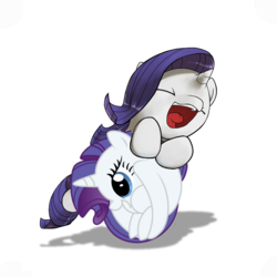 Size: 800x800 | Tagged: safe, artist:valcron, edit, rarity, g4, the gift of the maud pie, ball, cute, eyes closed, female, filly, filly rarity, happy, leaning, meme, open mouth, rariball, raribetes, raridox, self ponidox, simple background, smiling, transparent background, younger