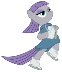 Size: 2178x2522 | Tagged: safe, artist:sketchmcreations, maud pie, earth pony, pony, g4, the gift of the maud pie, bipedal, clothes, female, high res, ice skates, ice skating, inkscape, majestic, maudjestic, simple background, skates, skating, solo, transparent background, vector