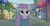 Size: 1919x1017 | Tagged: safe, screencap, chock-full carafe, floral pattern, maud pie, waxton, earth pony, pony, g4, the gift of the maud pie, background pony, discovery family logo, female, looking at you, male, mare, stallion, stare