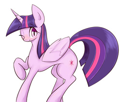 Size: 1280x1079 | Tagged: safe, artist:91o42, twilight sparkle, alicorn, pony, g4, female, mare, simple background, solo, twilight sparkle (alicorn), white background, wink