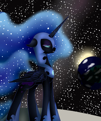 Size: 5000x6000 | Tagged: safe, artist:midfire, nightmare moon, alicorn, pony, g4, absurd resolution, female, moon, solo