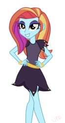 Size: 316x600 | Tagged: dead source, safe, artist:ultrard, sassy saddles, equestria girls, g4, clothes, dress, equestria girls-ified, female, pose, simple background, smiling, solo, thin, transparent background, vector