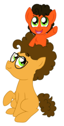 Size: 1024x2007 | Tagged: safe, artist:crazynutbob, cheese sandwich, oc, oc:tomato sandwich, g4, brothers, colt, cute, diacheeses, male, siblings, waving, younger