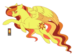 Size: 1280x961 | Tagged: safe, artist:honiibree, princess celestia, g4, female, flying, limited palette, solo