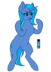 Size: 1280x1785 | Tagged: safe, artist:honiibree, trixie, pony, g4, bipedal, female, limited palette, solo