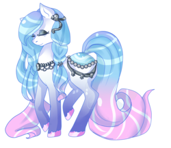 Size: 1419x1227 | Tagged: safe, artist:rosewend, oc, oc only, oc:silver bells, original species, pond pony, eyes closed, solo