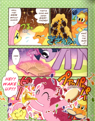 Size: 871x1103 | Tagged: safe, artist:akira himekawa, applejack, fluttershy, pinkie pie, twilight sparkle, g4, official, manga, translation