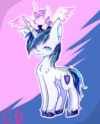 Size: 2900x3600 | Tagged: safe, artist:guillermina88, princess flurry heart, shining armor, g4, chest fluff, ear fluff, eyes closed, father and daughter, high res, smiling, spread wings