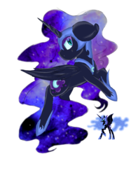 Size: 1936x2592 | Tagged: safe, artist:syoriii, nightmare moon, g4, female, floppy ears, simple background, solo, transparent background