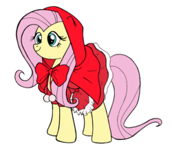 Size: 949x842 | Tagged: safe, artist:edcom02, artist:jmkplover, fluttershy, g4, female, little red riding hood, simple background, solo, transparent background