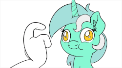 Size: 800x450 | Tagged: safe, artist:witchtaunter, lyra heartstrings, human, g4, :t, adoracreepy, animated, boop, creepy, cute, derp, female, frame by frame, hand, nose wrinkle, simple background, smiling, this will not end well, white background, youtube link