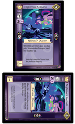 Size: 548x910 | Tagged: safe, enterplay, nightmare moon, spike, twilight sparkle, alicorn, pony, g4, marks in time, my little pony collectible card game, the cutie re-mark, alternate timeline, ccg, female, mare, merchandise, nightmare takeover timeline, twilight sparkle (alicorn)
