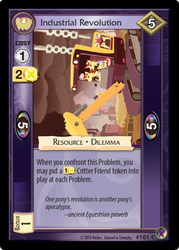 Size: 430x600 | Tagged: safe, enterplay, flam, flim, g4, marks in time, my little pony collectible card game, alternate timeline, backhoe, ccg, flim flam brothers, flim flam industry timeline, merchandise, proverb