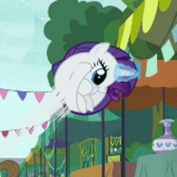 Size: 360x360 | Tagged: safe, screencap, pegasus olsen, peggy holstein, rarity, g4, season 6, the gift of the maud pie, behaving like pinkie pie, cropped, great moments in animation, low quality, rariball, wat
