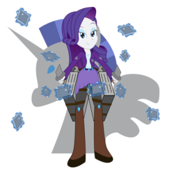 Size: 4000x4000 | Tagged: safe, artist:amante56, rarity, equestria girls, g4, attack on titan, crossover, female, simple background, solo, transparent background, vector