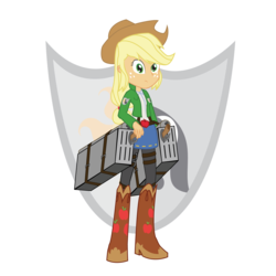 Size: 4000x4000 | Tagged: safe, artist:amante56, applejack, equestria girls, g4, attack on titan, crossover, female, simple background, solo, transparent background, vector