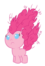 Size: 996x1440 | Tagged: safe, artist:red4567, pinkie pie, g4, the mane attraction, baby pie, cute, diapinkes, female, freaked frizz, frizzy hair, shocked, solo