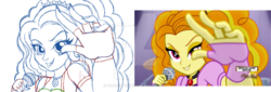 Size: 1024x350 | Tagged: safe, artist:teaganlouise, screencap, adagio dazzle, equestria girls, g4, my little pony equestria girls: rainbow rocks, female, redraw, sketch, solo, these are not the droids you're looking for, watermark, wip
