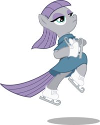 Size: 644x800 | Tagged: safe, artist:seahawk270, maud pie, g4, the gift of the maud pie, clothes, female, graceful, ice skates, ice skating, majestic as fuck, maudjestic, midair, simple background, solo, transparent background, vector