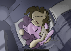 Size: 2100x1500 | Tagged: safe, artist:burning-heart-brony, cheese sandwich, pinkie pie, earth pony, pony, g4, cuddling, female, male, mare, ship:cheesepie, shipping, snuggling, stallion, straight