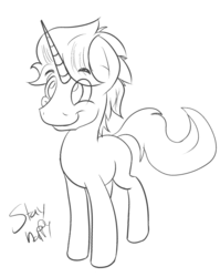 Size: 1128x1414 | Tagged: safe, artist:swiftsketchpone, oc, oc only, oc:chemical spill, monochrome, sketch, solo