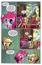 Size: 477x733 | Tagged: safe, artist:agnes garbowska, idw, official comic, apple bloom, applejack, big macintosh, pinkie pie, earth pony, pony, friends forever #27, g4, my little pony: friends forever, spoiler:comic, male, preview, stallion